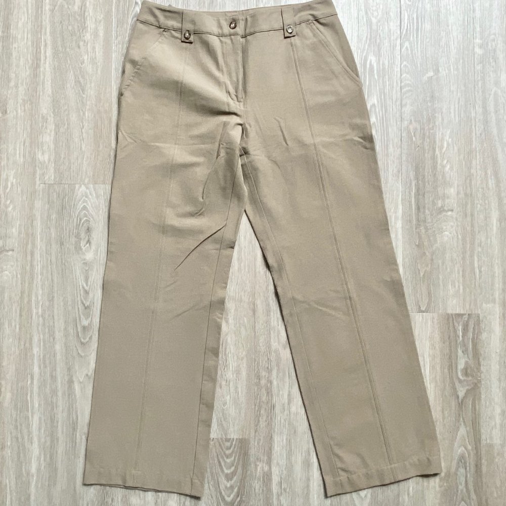(10) - L.L.Bean Straight Leg Medium Rise Nylon/Rayon Stretch Comfort Pants 10